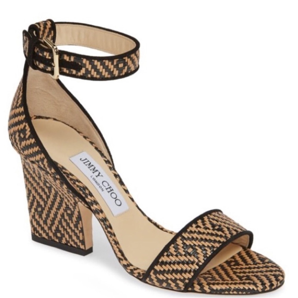 Jimmy Choo Edina Black & Brown woven sandal
